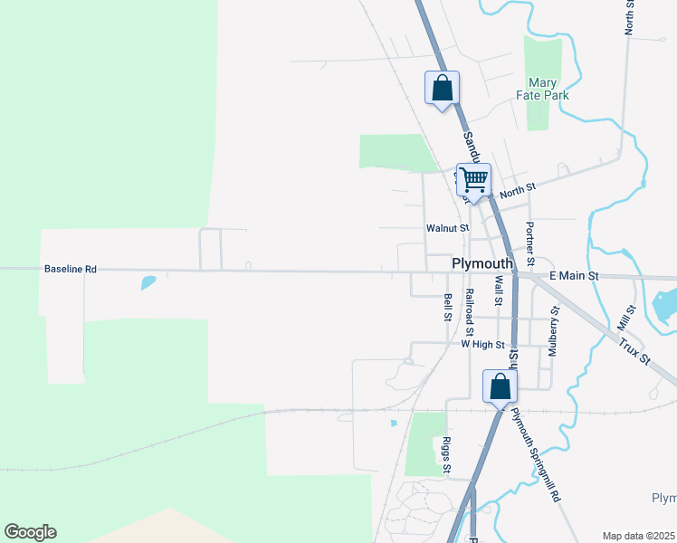 map of restaurants, bars, coffee shops, grocery stores, and more near 233 W Broadway St in Plymouth