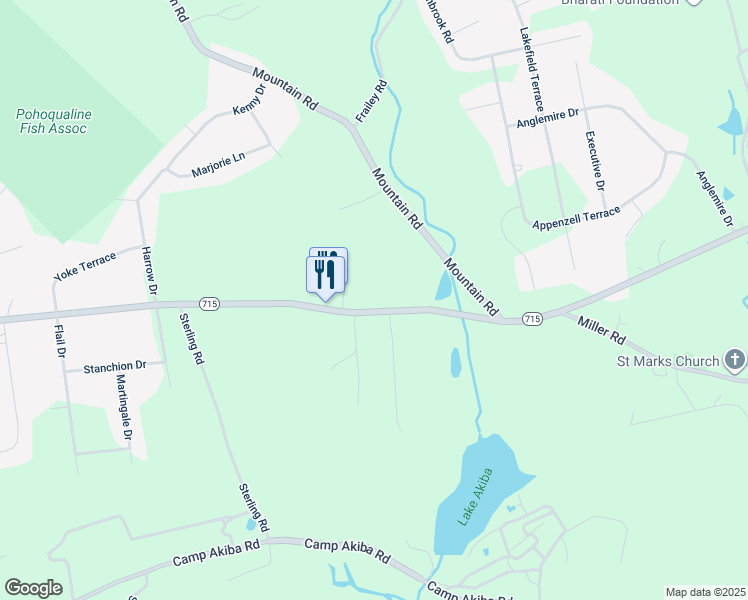 map of restaurants, bars, coffee shops, grocery stores, and more near 1545 Pennsylvania 715 in Stroudsburg