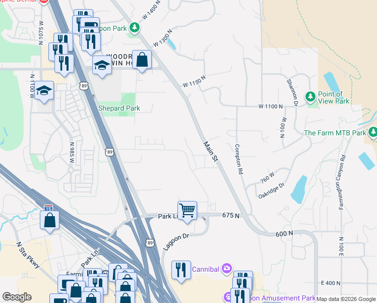 map of restaurants, bars, coffee shops, grocery stores, and more near 915 Evelyn Street in Farmington