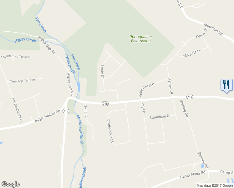 map of restaurants, bars, coffee shops, grocery stores, and more near 1008 Jackson View Road in Stroudsburg