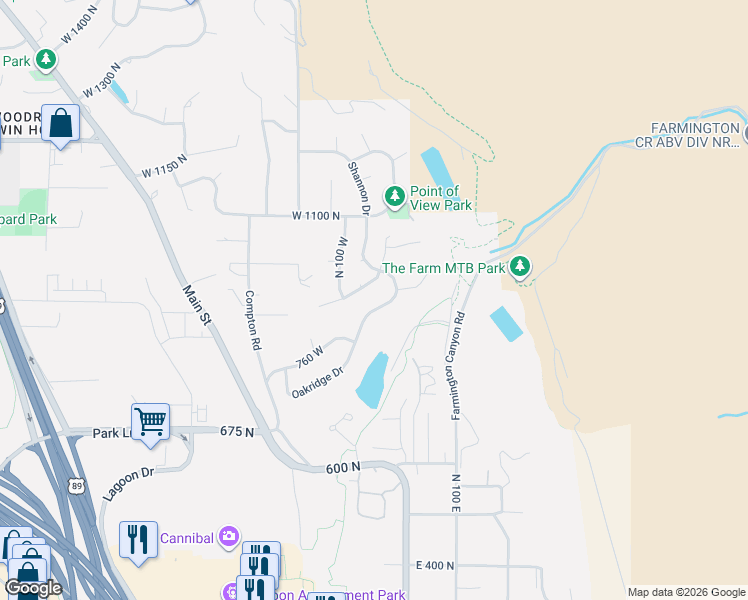 map of restaurants, bars, coffee shops, grocery stores, and more near 873 Oakridge Drive in Farmington