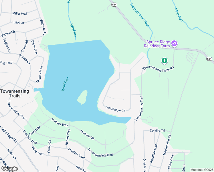 map of restaurants, bars, coffee shops, grocery stores, and more near 64 Longfellow Circle in Albrightsville