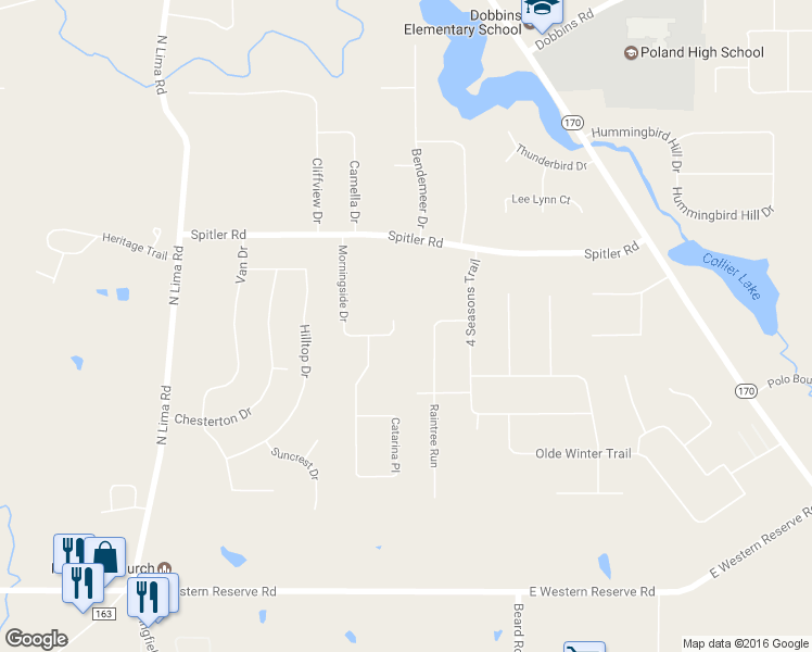 map of restaurants, bars, coffee shops, grocery stores, and more near 2671 Morningside Place in Poland