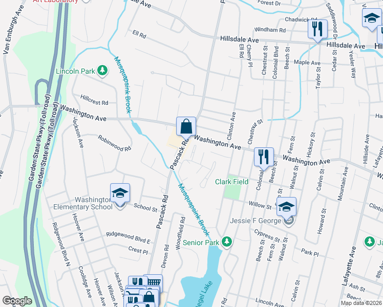 map of restaurants, bars, coffee shops, grocery stores, and more near 201 Yorktowne Court in Township of Washington