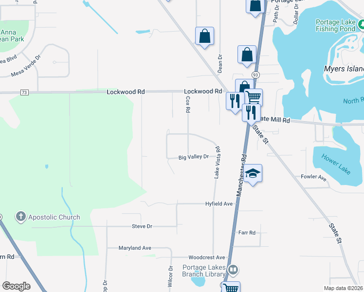 map of restaurants, bars, coffee shops, grocery stores, and more near 3997 Cox Road in New Franklin