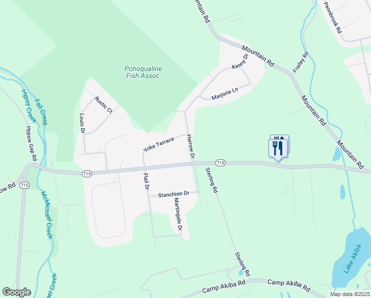 map of restaurants, bars, coffee shops, grocery stores, and more near 117 Harrow Drive in Stroudsburg