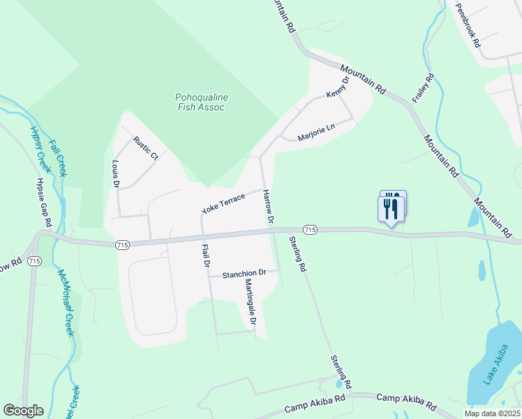 map of restaurants, bars, coffee shops, grocery stores, and more near 117 Harrow Drive in Stroudsburg