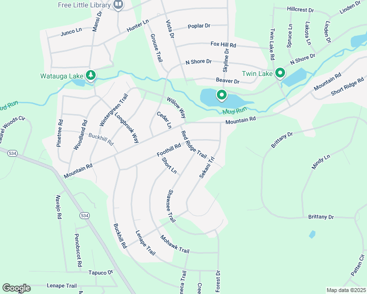 map of restaurants, bars, coffee shops, grocery stores, and more near 66 Foothill Road in Albrightsville