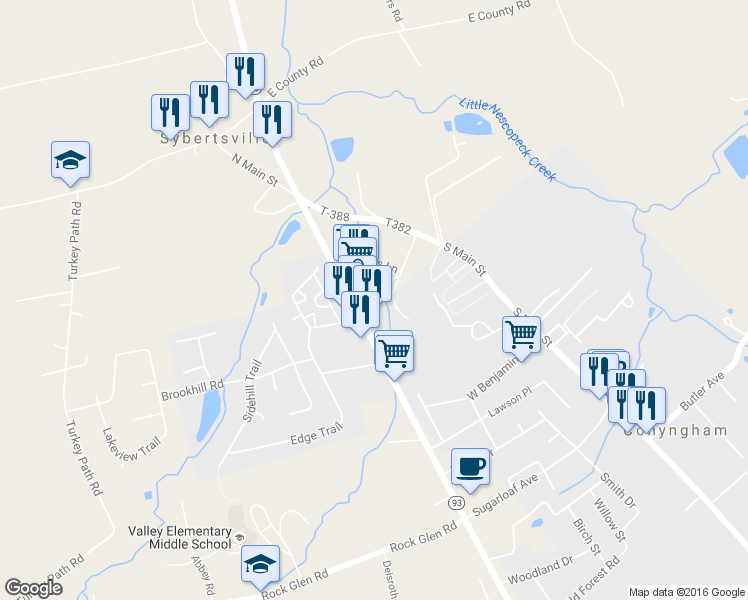 map of restaurants, bars, coffee shops, grocery stores, and more near 653 Highway 93 in Sugarloaf