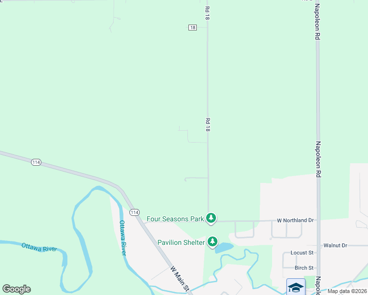 map of restaurants, bars, coffee shops, grocery stores, and more near 18087 Road L-18 in Cloverdale