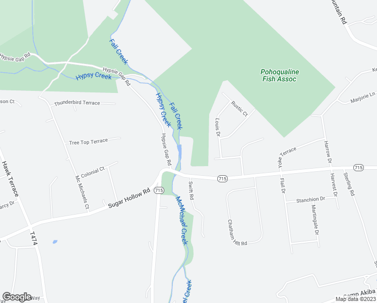 map of restaurants, bars, coffee shops, grocery stores, and more near 1303 Pennsylvania 715 in Stroudsburg