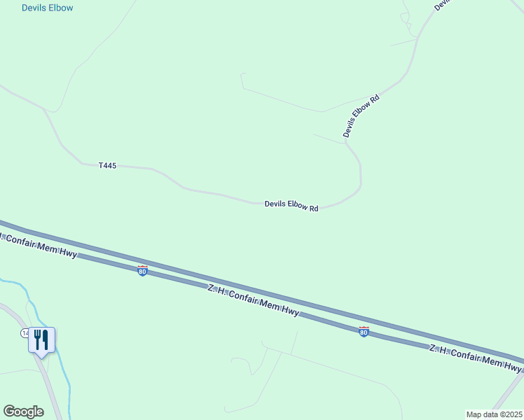 map of restaurants, bars, coffee shops, grocery stores, and more near 950 Devils Elbow Road in Bellefonte