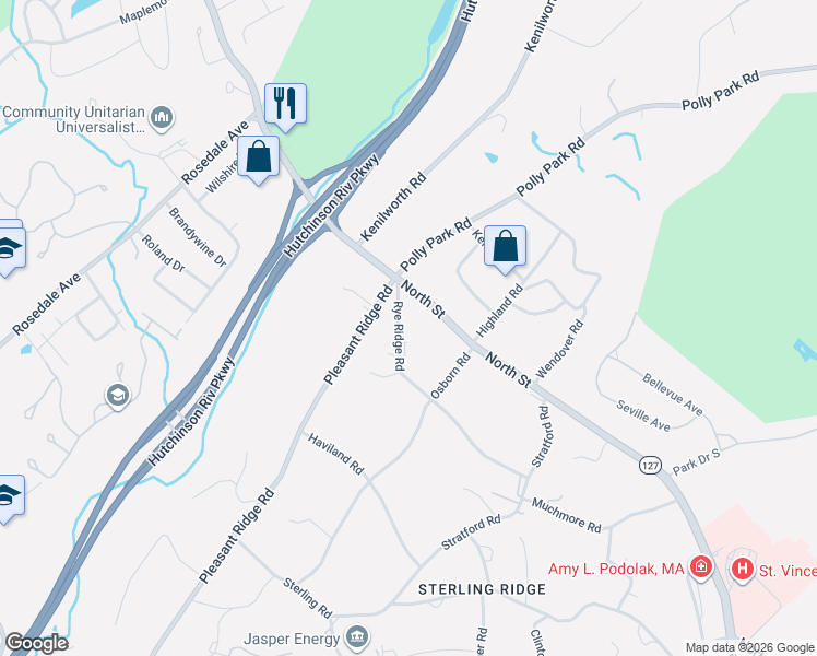 map of restaurants, bars, coffee shops, grocery stores, and more near 620 North Street in Harrison