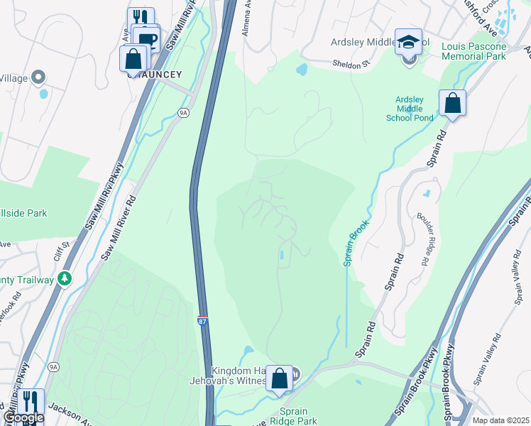 map of restaurants, bars, coffee shops, grocery stores, and more near 10 Old Jackson Avenue in Hastings-on-Hudson