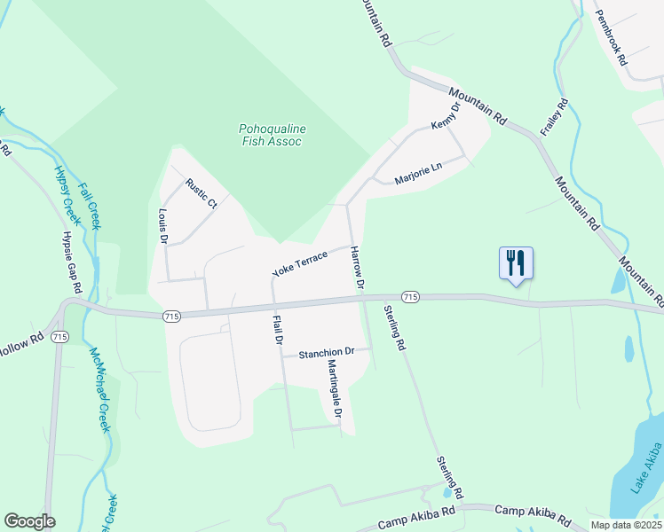 map of restaurants, bars, coffee shops, grocery stores, and more near 710 Yoke Terrace in Stroudsburg