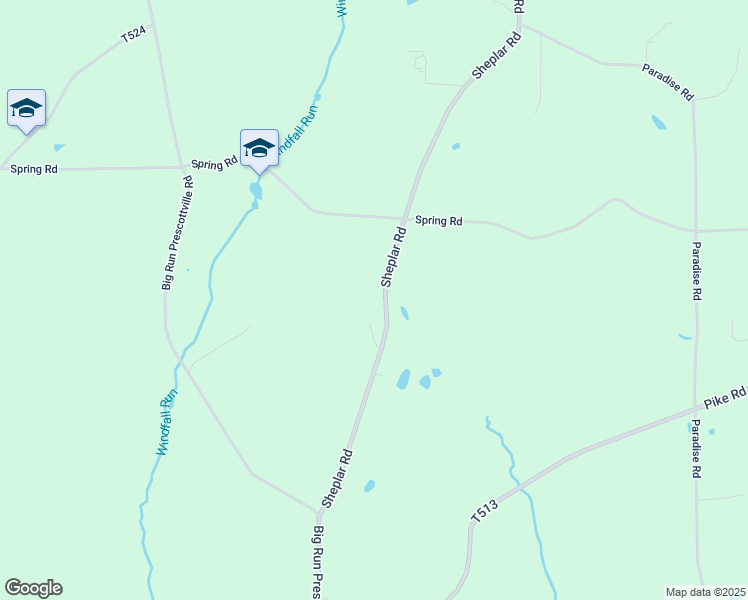 map of restaurants, bars, coffee shops, grocery stores, and more near 521 Sheplar Road in Reynoldsville