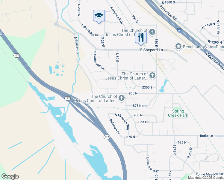 map of restaurants, bars, coffee shops, grocery stores, and more near 14 2300 South in Kaysville