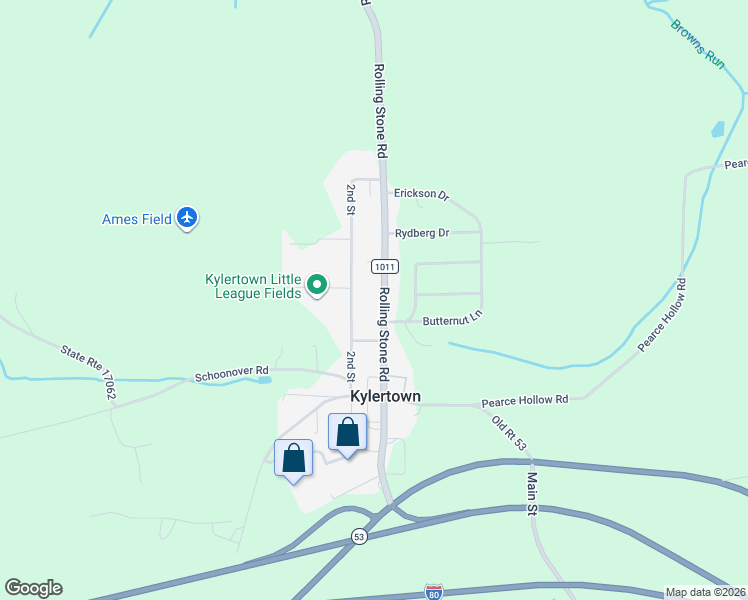 map of restaurants, bars, coffee shops, grocery stores, and more near 473 Rolling Stone Road in Winburne