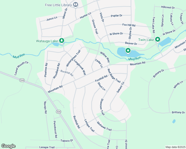 map of restaurants, bars, coffee shops, grocery stores, and more near 92 Mountain Road in Albrightsville