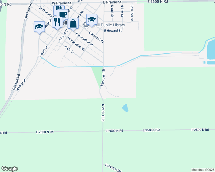 map of restaurants, bars, coffee shops, grocery stores, and more near 3 Fraher Drive in Odell