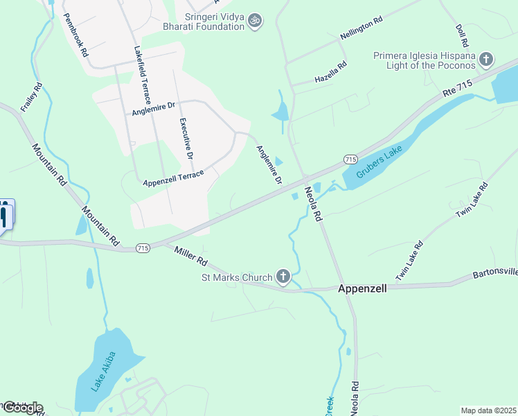 map of restaurants, bars, coffee shops, grocery stores, and more near 1702 Pennsylvania 715 in Stroudsburg