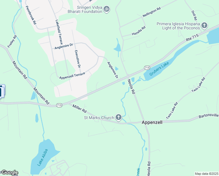 map of restaurants, bars, coffee shops, grocery stores, and more near 1702 Pennsylvania 715 in Stroudsburg