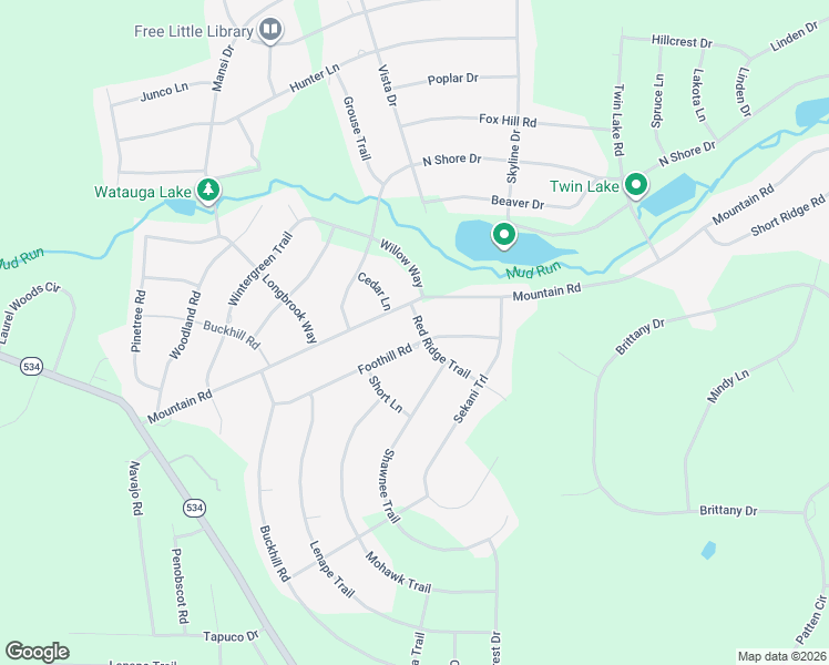map of restaurants, bars, coffee shops, grocery stores, and more near 800-808 Red Ridge Trail in Albrightsville