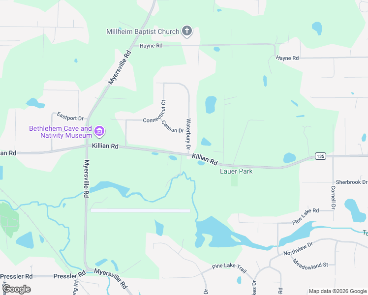 map of restaurants, bars, coffee shops, grocery stores, and more near 2680 Killian Road in Uniontown