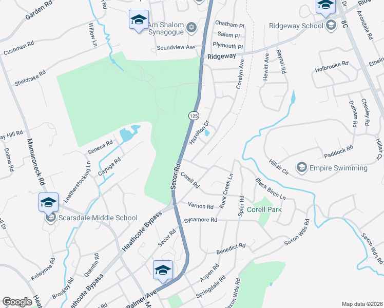 map of restaurants, bars, coffee shops, grocery stores, and more near 8 Reynal Crossing in Scarsdale