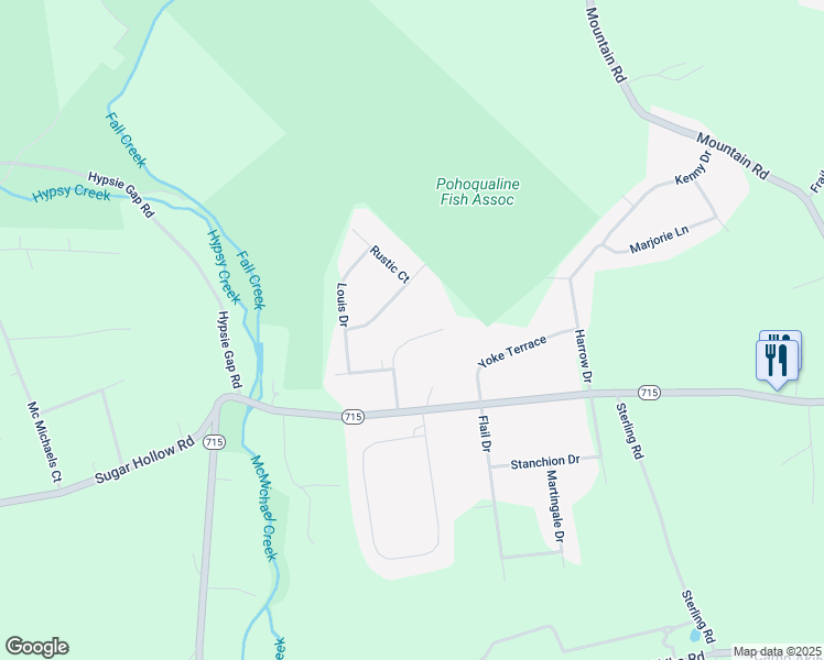 map of restaurants, bars, coffee shops, grocery stores, and more near 1019 Jackson View Road in Stroudsburg