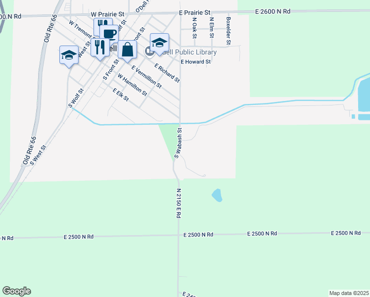 map of restaurants, bars, coffee shops, grocery stores, and more near 3 Fraher Drive in Odell