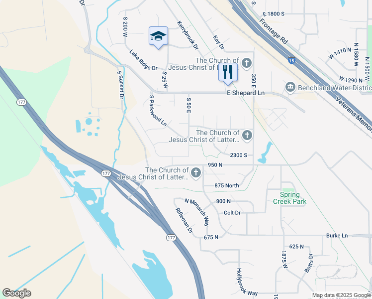 map of restaurants, bars, coffee shops, grocery stores, and more near 14 2300 South in Kaysville