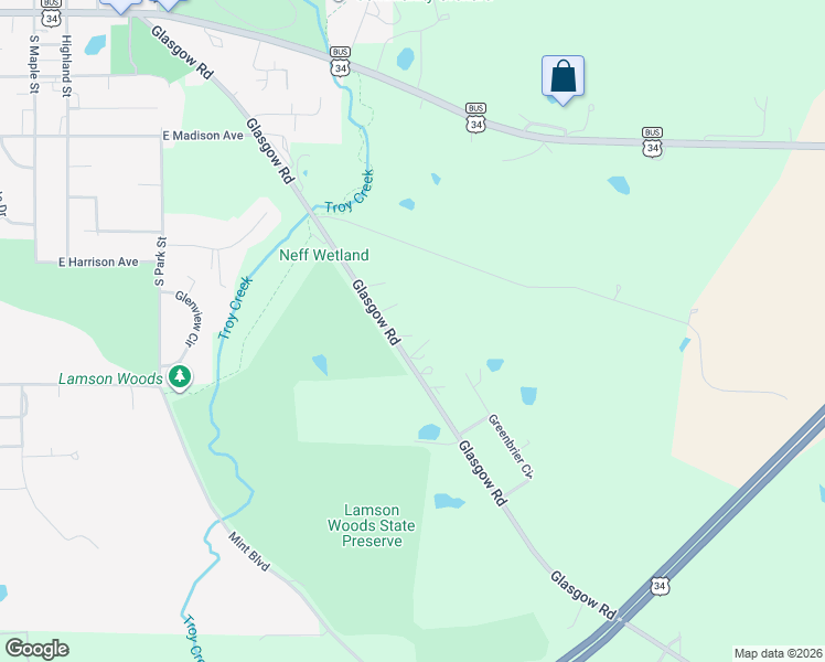 map of restaurants, bars, coffee shops, grocery stores, and more near 2242-2244 Glasgow Road in Fairfield