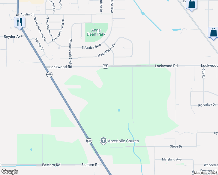 map of restaurants, bars, coffee shops, grocery stores, and more near 1456 Lockwood Road in Barberton