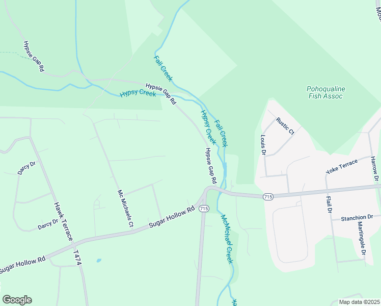 map of restaurants, bars, coffee shops, grocery stores, and more near 147 Hypsie Gap Road in Stroudsburg
