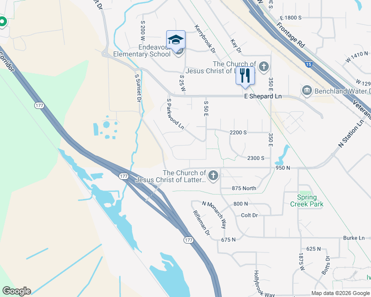 map of restaurants, bars, coffee shops, grocery stores, and more near 70 West 2250 South in Kaysville