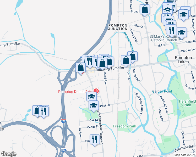 map of restaurants, bars, coffee shops, grocery stores, and more near 8 Arlington Place in Riverdale