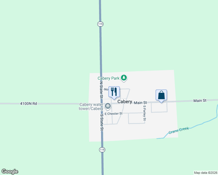 map of restaurants, bars, coffee shops, grocery stores, and more near 109 Norton Avenue in Cabery