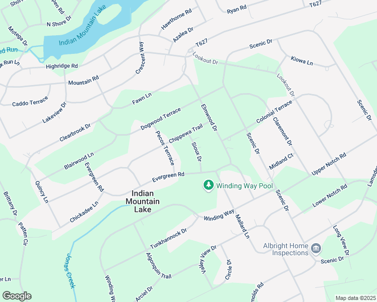map of restaurants, bars, coffee shops, grocery stores, and more near 123 Sioux Drive in Albrightsville