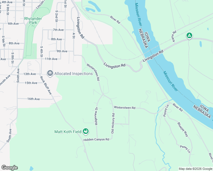 map of restaurants, bars, coffee shops, grocery stores, and more near 2400 Wintersteen Road in Plattsmouth