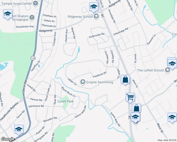map of restaurants, bars, coffee shops, grocery stores, and more near 14 Middle Road in White Plains