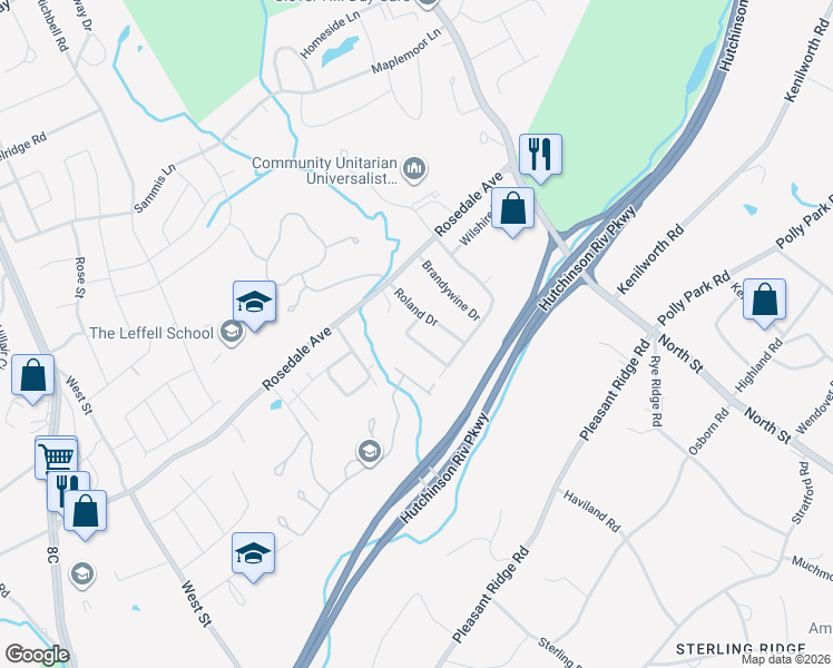map of restaurants, bars, coffee shops, grocery stores, and more near 3 Quincy Lane in White Plains