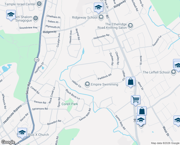 map of restaurants, bars, coffee shops, grocery stores, and more near 14 Middle Road in White Plains