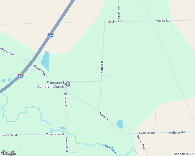 map of restaurants, bars, coffee shops, grocery stores, and more near 8203 Twin Oaks Drive in Fort Wayne