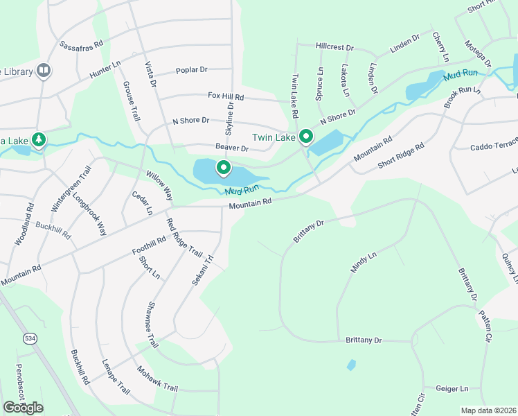 map of restaurants, bars, coffee shops, grocery stores, and more near 180 Mountain Road in Albrightsville