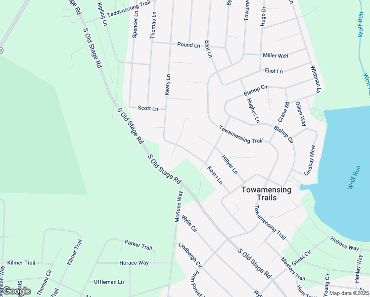 map of restaurants, bars, coffee shops, grocery stores, and more near 60 Keats Lane in Albrightsville