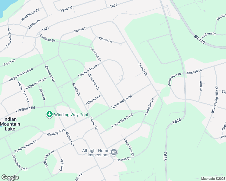 map of restaurants, bars, coffee shops, grocery stores, and more near 1072 Indian Mountain Lks in Albrightsville