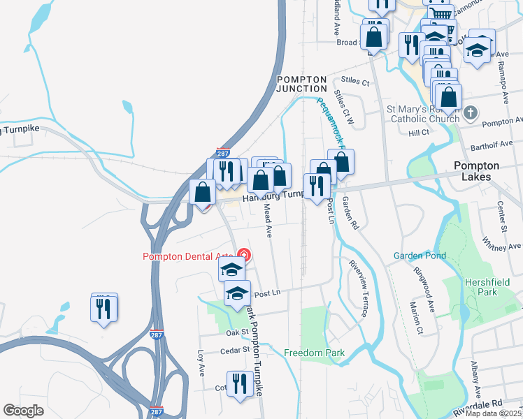map of restaurants, bars, coffee shops, grocery stores, and more near 6 Mead Avenue in Riverdale