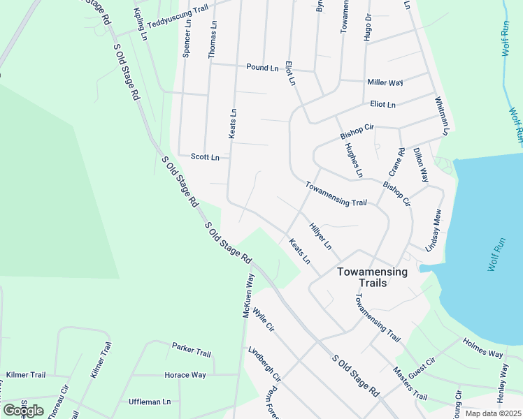 map of restaurants, bars, coffee shops, grocery stores, and more near 60 Keats Lane in Albrightsville