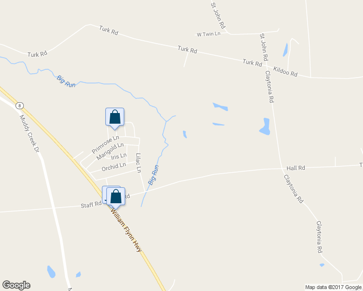 map of restaurants, bars, coffee shops, grocery stores, and more near 141 Hall Road in Slippery Rock